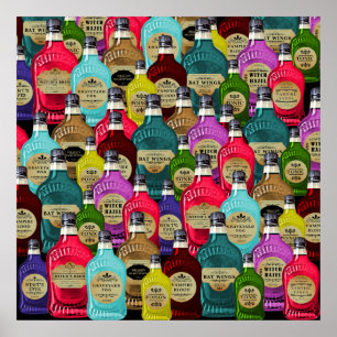 Affiches Bouteilles Toniques Apothécaires Docteur en sorciè
