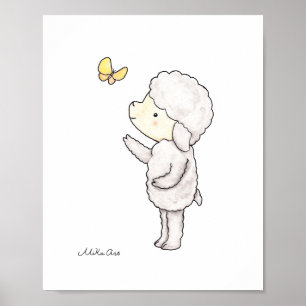 Affiches Bouton d'agneau mignon Papillon Nourriture d'art I