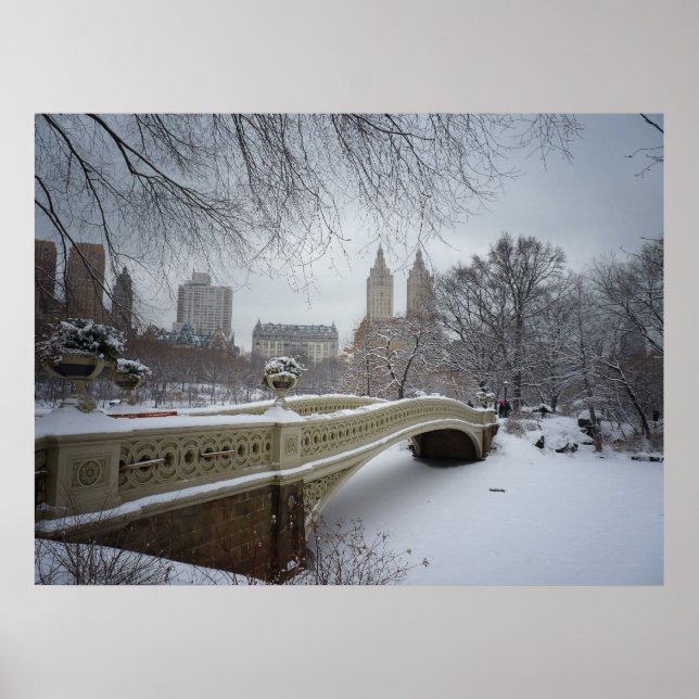 Affiches Bow Bridge en hiver, Central Park, NYC, Toutes les (Devant)