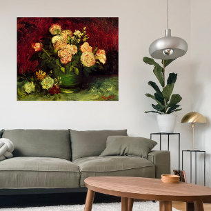 Affiches Bowl avec Peonies et Roses par Vincent van Gogh