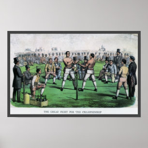 Affiches Boxe vintage, Grand combat pour le Championnat