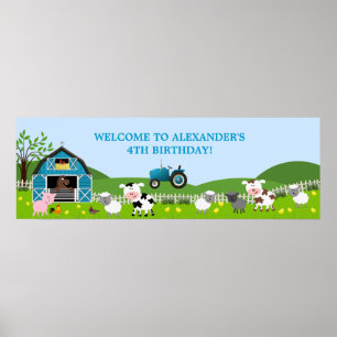 Affiches Boy Barnyard Farm Animaux Anniversaire