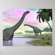 Brachiosaurus dinosaurs in nature - 3D render