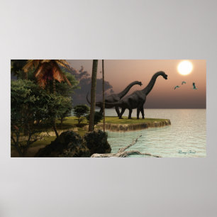 Affiches Brachiosaurus Sunset Print