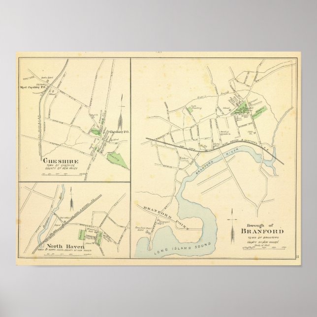 Affiches Branford, Cheshire, N Haven (Devant)