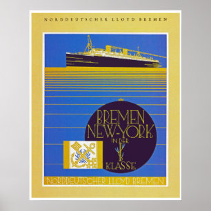 Affiches Brême - New York in der 1st Classe