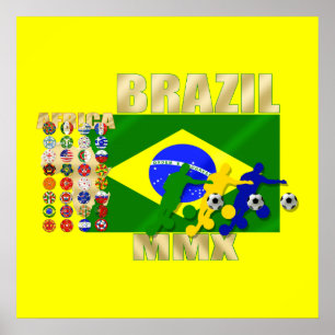 Affiches Brésil 32 Pays Qualification 2010 cadeaux de footb