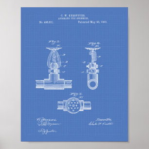 Affiches Brevet automatique de l'arroseuse 1893 du feu -