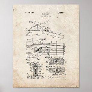 Affiches Brevet d'amortisseur de guitare - vieux regard
