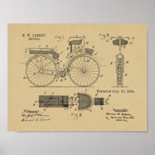 Affiches Brevet d'art de 1894 pour bicyclettes militaires I