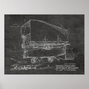 Affiches Brevet d'art de 1919 de l'avion volant