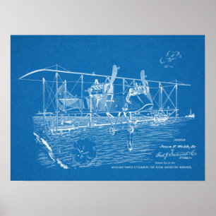 Affiches Brevet d'avion Biplane de guerre 1919 Imprimer