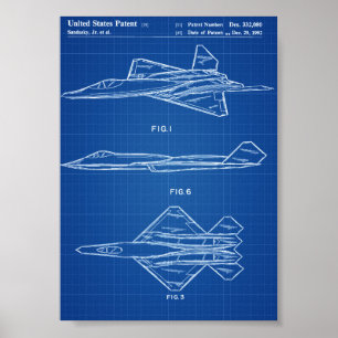 Affiches Brevet d'avion YF-23 - Plan directeur
