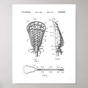 Affiches Brevet de bâton de lacrosse