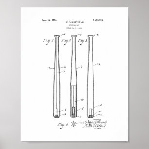 Affiches Brevet de batte de baseball