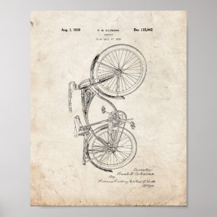 Affiches Brevet de bicyclette de Schwinn - vieux regard