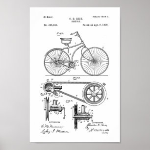 Affiches Brevet de bicyclette Vintage 1890