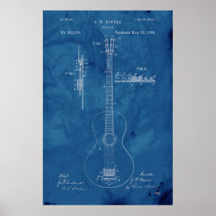 Affiches Brevet de guitare de modèle