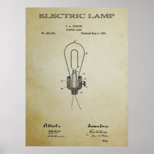 AFFICHES BREVET DE LAMPE ÉLECTRIQUE 3 - 1882
