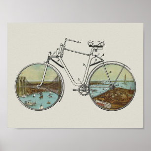 Affiches Brevet de vélo vintage Art New York City Print