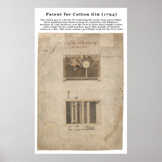 Affiches Brevet ORIGINAL pour le coton (1794)