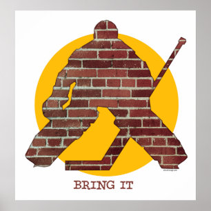 Affiches Brick Wall Hockey Goalie