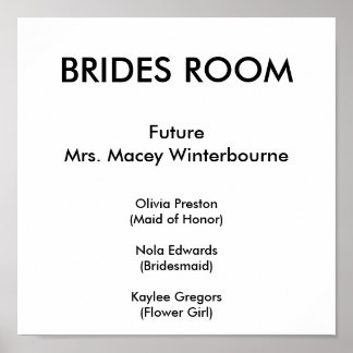 Affiches BRIDES ROOM, FutureMrs. Macey Winterbourne, Oli...