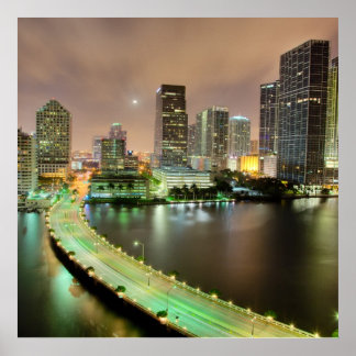 Affiches Bridge leads across waterway to downtown