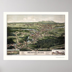 Affiches Bridgton, JE carte panoramique - 1888