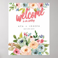 BRIGHT BOTANICAL WELCOME TO OUR WEDDING POSTER-PIN