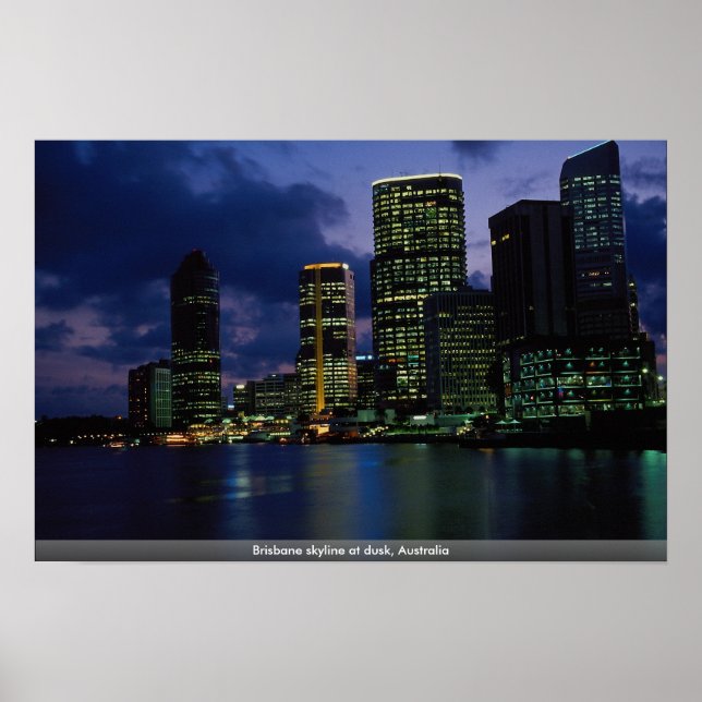 Affiches Brisbane skyline at dusk, Australia (Devant)