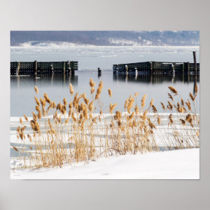 Affiches Brise-eau dans la rivière Hudson glacée