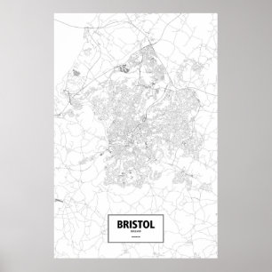 Affiches Bristol, England (black on white)