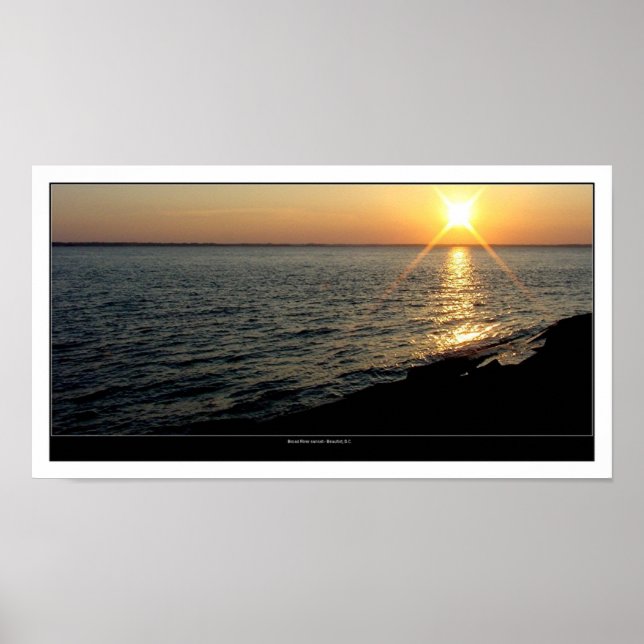Affiches Broad River au coucher du soleil (Devant)
