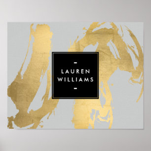 Affiches Brochures Abstraites Faux Gold sur Grey