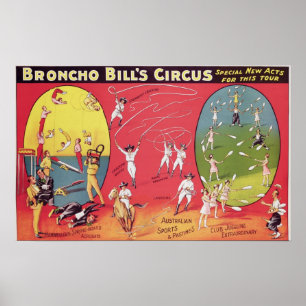 Affiches Broncho Bill's Circus, Birmingham c.1890-1910