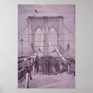 Affiches Brooklyn Bridge, le président Arthur à son ouvertu