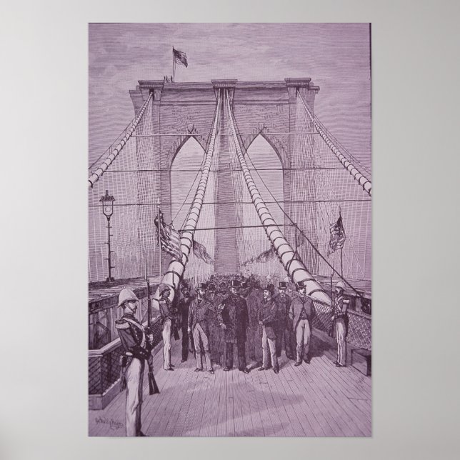 Affiches Brooklyn Bridge, le président Arthur à son ouvertu (Devant)