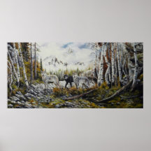 Brothers 4 loups toile peinture à l'huile à vendre