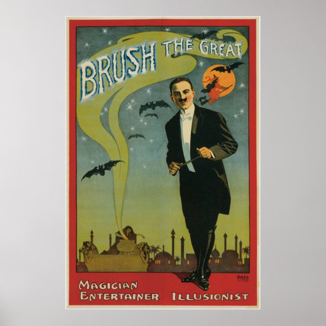 Affiches Brush the Great Vintage Magician (Devant)