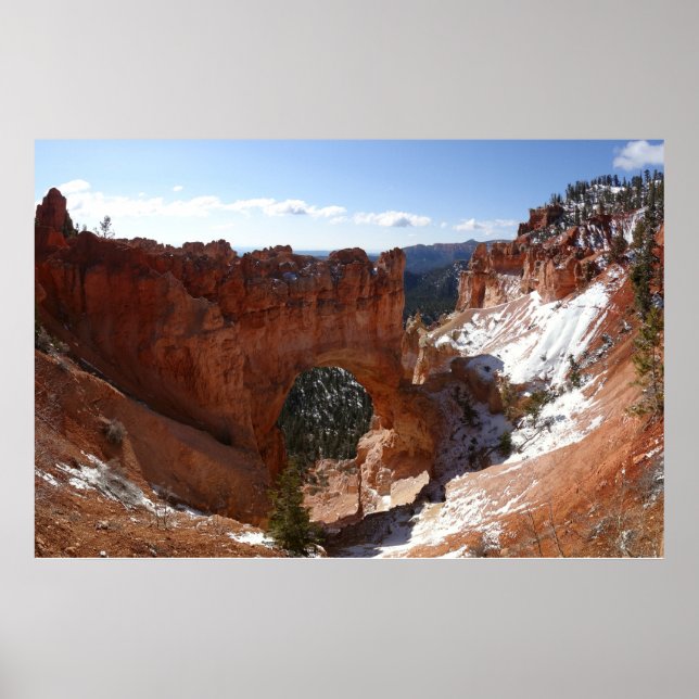 Affiches Bryce Canyon Pont naturel Paysage neigeux Photo (Devant)