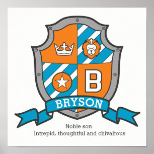 Affiches Bryson nom des garçons et signification de l'affic