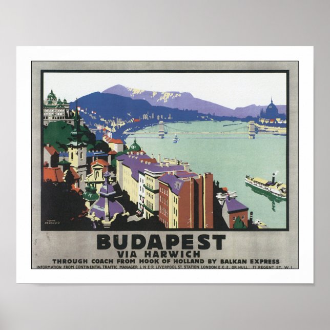 Affiches Budapest via Harwich (Devant)