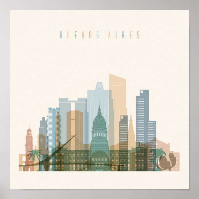 Affiches Buenos Aires, Argentine | Ville Skyline (Devant)