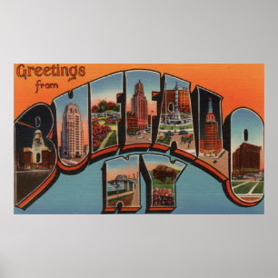 Affiches Buffalo, New York - Scènes de grandes lettres