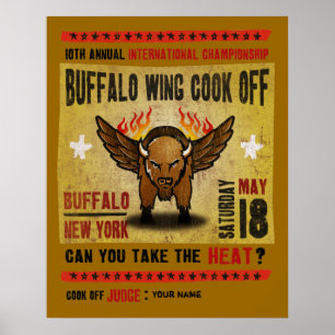 Affiches Buffalo, NY - Incendie de l'aile de Buffalo Hot