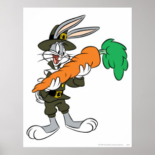 Affiches BUGS BUNNY™ Pèlerin Carotte de Thanksgiving