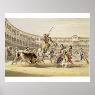 Affiches Bull Charging a Picador, 1865 (litho couleur)