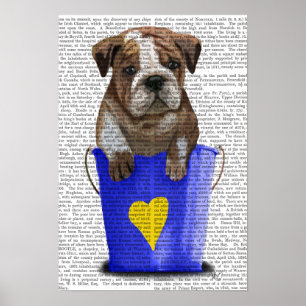 Affiches Bulldog Bucket Of Love Blue