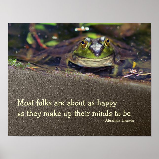 Affiches Bullfrog Happiness Citation inspirante (Devant)
